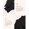 image:imageZESICA Fall 2026 Scalloped Mock Neck Pullover Sweaters for WomenBlack