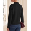 image:imageZESICA Fall 2026 Scalloped Mock Neck Pullover Sweaters for WomenBlack