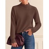 image:imageZESICA Fall 2026 Scalloped Mock Neck Pullover Sweaters for WomenBrown