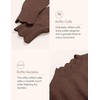 image:imageZESICA Fall 2026 Scalloped Mock Neck Pullover Sweaters for WomenBrown