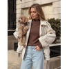 image:imageZESICA Fall 2026 Scalloped Mock Neck Pullover Sweaters for WomenBrown