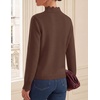 image:imageZESICA Fall 2026 Scalloped Mock Neck Pullover Sweaters for WomenBrown