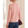 image:imageZESICA Fall 2026 Scalloped Mock Neck Pullover Sweaters for WomenPink