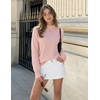 image:imageZESICA Fall 2026 Scalloped Mock Neck Pullover Sweaters for WomenPink