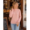 image:imageZESICA Fall 2026 Scalloped Mock Neck Pullover Sweaters for WomenPink
