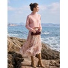 image:imageZESICA Fall 2026 Scalloped Mock Neck Pullover Sweaters for WomenPink