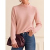 image:imageZESICA Fall 2026 Scalloped Mock Neck Pullover Sweaters for WomenPink