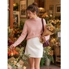 image:imageZESICA Fall 2026 Scalloped Mock Neck Pullover Sweaters for WomenPink