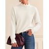 image:imageZESICA Fall 2026 Scalloped Mock Neck Pullover Sweaters for WomenWhite