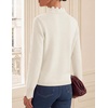 image:imageZESICA Fall 2026 Scalloped Mock Neck Pullover Sweaters for WomenWhite