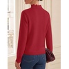 image:imageZESICA Fall 2026 Scalloped Mock Neck Pullover Sweaters for WomenWine