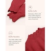 image:imageZESICA Fall 2026 Scalloped Mock Neck Pullover Sweaters for WomenWine