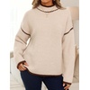 image:imageZESICA Fall Sweater for Women Mock Neck Oversized OutfitsAlmond