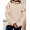 image:imageZESICA Fall Sweater for Women Mock Neck Oversized OutfitsAlmond