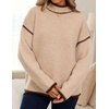 image:imageZESICA Fall Sweater for Women Mock Neck Oversized OutfitsApricot