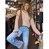 image:imageZESICA Fall Sweater for Women Mock Neck Oversized OutfitsApricot