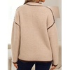 image:imageZESICA Fall Sweater for Women Mock Neck Oversized OutfitsApricot