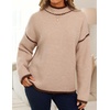 image:imageZESICA Fall Sweater for Women Mock Neck Oversized OutfitsApricot