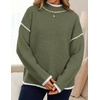 image:imageZESICA Fall Sweater for Women Mock Neck Oversized OutfitsArmygreen