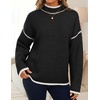 image:imageZESICA Fall Sweater for Women Mock Neck Oversized OutfitsBlack