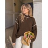 image:imageZESICA Fall Sweater for Women Mock Neck Oversized OutfitsCoffee