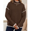 image:imageZESICA Fall Sweater for Women Mock Neck Oversized OutfitsCoffee