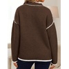 image:imageZESICA Fall Sweater for Women Mock Neck Oversized OutfitsCoffee