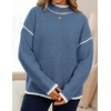 image:imageZESICA Fall Sweater for Women Mock Neck Oversized OutfitsDustyblue