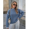 image:imageZESICA Fall Sweater for Women Mock Neck Oversized OutfitsDustyblue