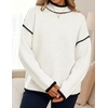 image:imageZESICA Fall Sweater for Women Mock Neck Oversized OutfitsWhite