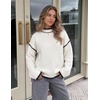 image:imageZESICA Fall Sweater for Women Mock Neck Oversized OutfitsWhite