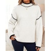 image:imageZESICA Fall Sweater for Women Mock Neck Oversized OutfitsWhite