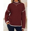 image:imageZESICA Fall Sweater for Women Mock Neck Oversized OutfitsWine