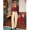image:imageZESICA Fall V Neck Sweaters for Women Long Sleeve Ribbed Knit TopsRed