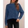 image:imageZESICA Fall Winter Mock Neck Chunky Sweaters for WomenDusty Blue