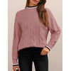 image:imageZESICA Fall Winter Mock Neck Chunky Sweaters for WomenDusty Pink