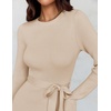 image:imageZESICA Long Sleeve Sweater Dresses Wedding Guest Midi DressApricot