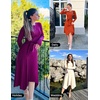 image:imageZESICA Long Sleeve Sweater Dresses Wedding Guest Midi DressApricot
