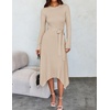 image:imageZESICA Long Sleeve Sweater Dresses Wedding Guest Midi DressApricot