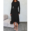 image:imageZESICA Long Sleeve Sweater Dresses Wedding Guest Midi DressBlack