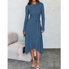 image:imageZESICA Long Sleeve Sweater Dresses Wedding Guest Midi DressDark Blue
