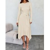image:imageZESICA Long Sleeve Sweater Dresses Wedding Guest Midi DressIvory