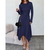 image:imageZESICA Long Sleeve Sweater Dresses Wedding Guest Midi DressNavy