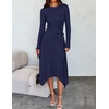 image:imageZESICA Long Sleeve Sweater Dresses Wedding Guest Midi DressNavy