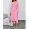 image:imageZESICA Long Sleeve Sweater Dresses Wedding Guest Midi DressPink