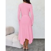 image:imageZESICA Long Sleeve Sweater Dresses Wedding Guest Midi DressPink