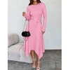 image:imageZESICA Long Sleeve Sweater Dresses Wedding Guest Midi DressPink