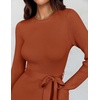 image:imageZESICA Long Sleeve Sweater Dresses Wedding Guest Midi DressRust