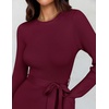 image:imageZESICA Long Sleeve Sweater Dresses Wedding Guest Midi DressWine
