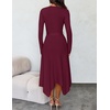 image:imageZESICA Long Sleeve Sweater Dresses Wedding Guest Midi DressWine